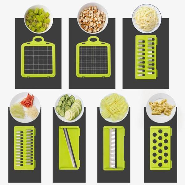 🎊 Σετ 16 τεμαχίων  🎊 Πολυλειτουργικός κόφτης φρούτων και λαχανικών